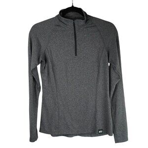 REI‎ Co-Op Womens XS Gray Quarter-Zip Pullover Long Sleeve Pullover